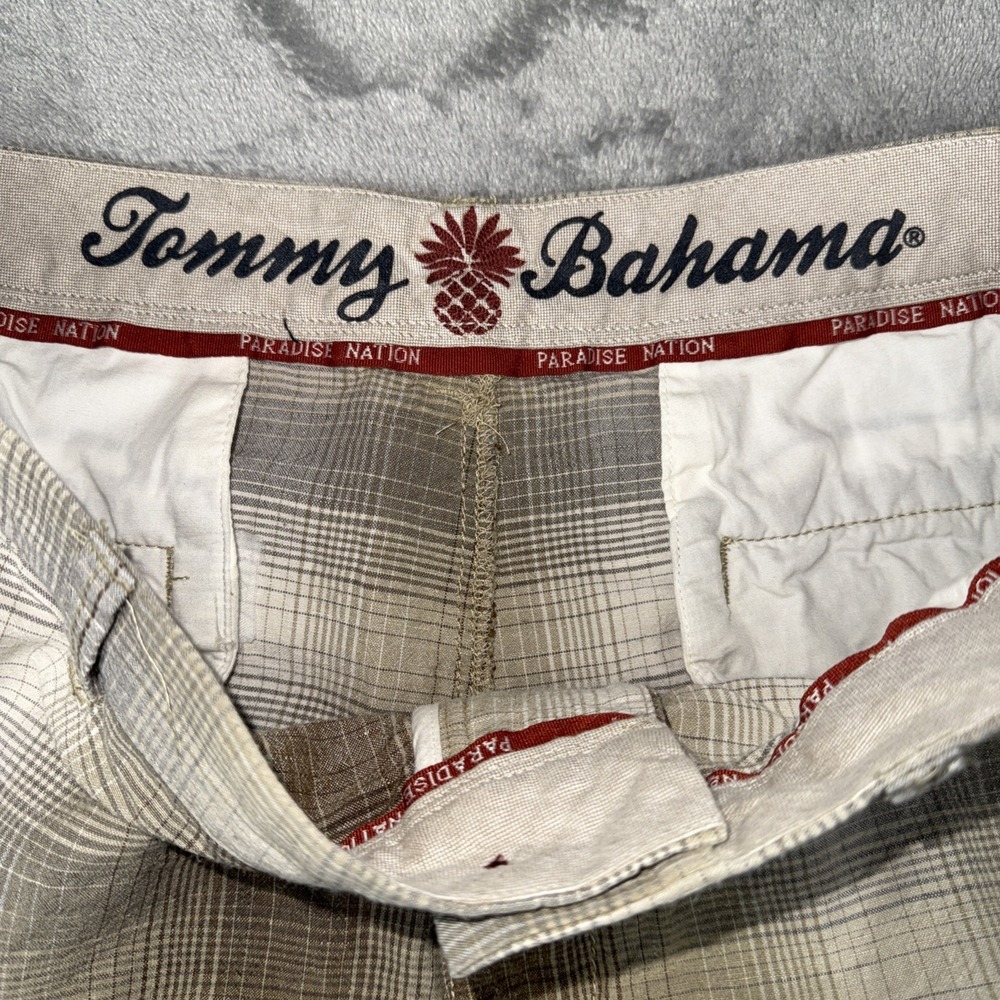 Tommy Bahama Shorts Multicolor Plaid Chino Mens Size‎ 35 Linen Silk Blend - Picture 5 of 9